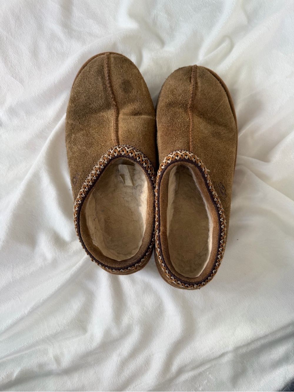 UGG Kids Brown Suede Slip-On Slippers